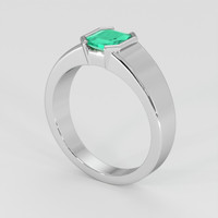 0.60 Ct. Emerald Ring, 18K White Gold 2