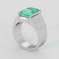 3.42 Ct. Emerald Ring, 18K White Gold 2