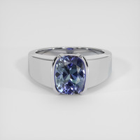 2.83 Ct. Bi Color Tanzanite Ring, 18K White Gold 1