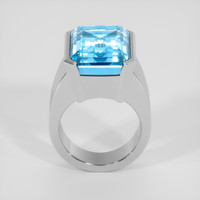 16.58 Ct. Blue Aquamarine Ring, 18K White Gold 3