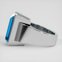 16.58 Ct. Blue Aquamarine Ring, 18K White Gold 4