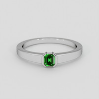 0.30 Ct. Green Chrome Tourmaline Ring, 18K White Gold 1