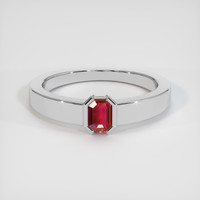 0.63 Ct. Ruby Ring, 18K White Gold 1