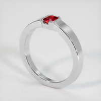 0.63 Ct. Ruby Ring, 18K White Gold 2