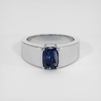 3.08 Ct. Blue Sapphire Ring, 18K White Gold 1