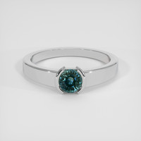 1.33 Ct. Greenish Blue Sapphire Ring, 18K White Gold 1