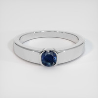 1.20 Ct. Blue Sapphire Ring, 18K White Gold 1