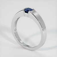 1.20 Ct. Blue Sapphire Ring, 18K White Gold 2