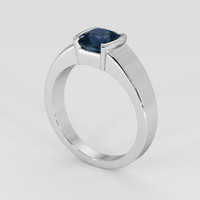 1.95 Ct. Greenish Blue Sapphire Ring, 18K White Gold 2