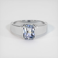 2.20 Ct. Sapphire Ring, 18K White Gold 1