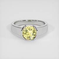 1.69 Ct. Yellow Sapphire Ring, 18K White Gold 1