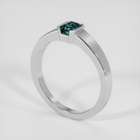 1.54 Ct. Greenish Blue Sapphire Ring, 18K White Gold 2