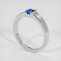 0.78 Ct. Blue Sapphire Ring, 18K White Gold 2