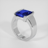 5.56 Ct. Blue Sapphire Ring, 18K White Gold 2