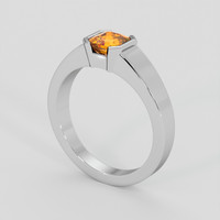 1.08 Ct. Orange Sapphire Ring, 18K White Gold 2