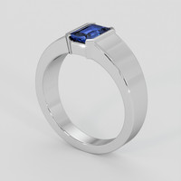 0.94 Ct. Blue Sapphire Ring, 18K White Gold 2
