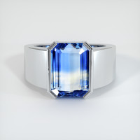 7.32 Ct. Bi Color Sapphire Ring, 18K White Gold 1