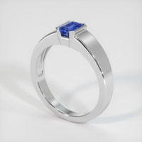 0.92 Ct. Sapphire Ring, 18K White Gold 2