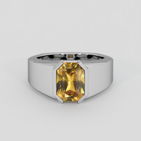 3.55 Ct. Yellowish Brown Sapphire Ring, 18K White Gold 1