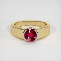 1.74 Ct. Ruby Ring, 14K White & Yellow 1