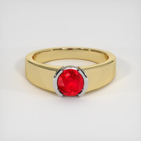 1.10 Ct. Ruby Ring, 14K White & Yellow 1