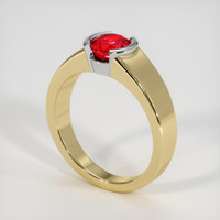 1.10 Ct. Ruby Ring, 14K White & Yellow 2