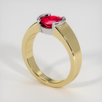 1.22 Ct. Ruby Ring, 14K White & Yellow 2