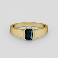 0.82 Ct. Blue Sapphire Ring, 10K Yellow Gold 1