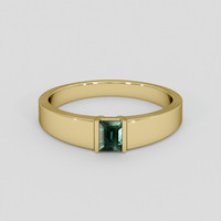 0.94 Ct. Bluish Green Sapphire Ring, 10K Yellow Gold 1