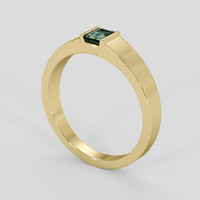 0.94 Ct. Bluish Green Sapphire Ring, 10K Yellow Gold 2