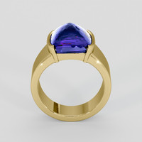 7.28 Ct. Blue Sapphire Ring, 10K Yellow Gold 3