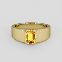 1.18 Ct. Orangish Yellow Sapphire Ring, 10K Yellow Gold 1