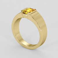 1.18 Ct. Orangish Yellow Sapphire Ring, 10K Yellow Gold 2