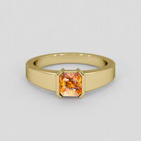 1.08 Ct. Orange Sapphire Ring, 10K Yellow Gold 1
