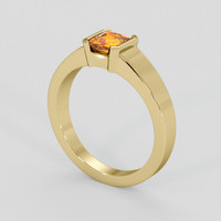 1.08 Ct. Orange Sapphire Ring, 10K Yellow Gold 2