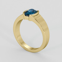 3.02 Ct. Greenish Blue Sapphire Ring, 10K Yellow Gold 2