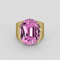 20.84 Ct. Pink Kunzite Ring, 14K Yellow Gold 1