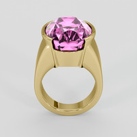 20.84 Ct. Pink Kunzite Ring, 14K Yellow Gold 3