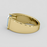 5.05 Ct. Blue Aquamarine Ring, 14K Yellow Gold 4