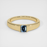 0.49 Ct. Bluish Green Sapphire Ring, 14K Yellow Gold 1