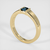 0.49 Ct. Bluish Green Sapphire Ring, 14K Yellow Gold 2