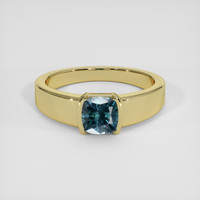 1.69 Ct. Greenish Blue Sapphire Ring, 14K Yellow Gold 1