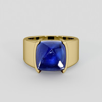 7.28 Ct. Blue Sapphire Ring, 14K Yellow Gold 1