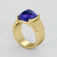 7.28 Ct. Blue Sapphire Ring, 14K Yellow Gold 2