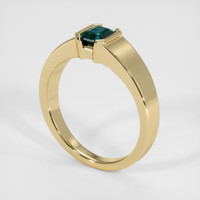 1.07 Ct. Bluish Green Sapphire Ring, 14K Yellow Gold 2