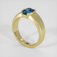 3.02 Ct. Greenish Blue Sapphire Ring, 14K Yellow Gold 2