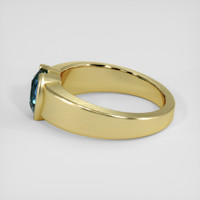3.02 Ct. Greenish Blue Sapphire Ring, 14K Yellow Gold 4