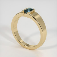 0.74 Ct. Greenish Blue Sapphire Ring, 14K Yellow Gold 2