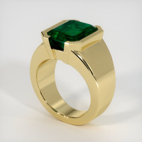 5.87 Ct. Emerald Ring, 18K Yellow Gold 2