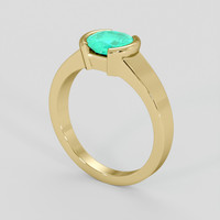 1.03 Ct. Emerald Ring, 18K Yellow Gold 2